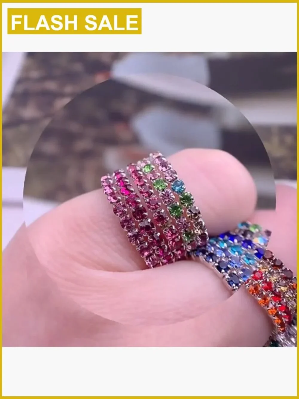 Stretch Rhinestone Stacking Ring Set - Sparkly Crystal Jewelry